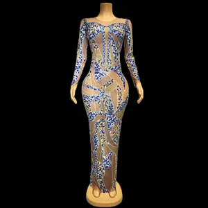 连衣裙2023夏季exy elegan棕色氨纶前庭嘉年华largo elegante庄严的蓝色钻石sahri连衣裙