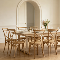 Chaise de banquet empilable en gros, chaise de mariage empilable, chaise de restaurant empilable, chaise de salle à manger à dossier croisé en X