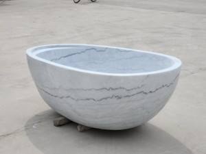 Stock <span class=keywords><strong>moins</strong></span> <span class=keywords><strong>cher</strong></span> prix d'usine baignoire autoportante en marbre blanc gris - Product Image 6