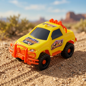 Voiture jouet en plastique Safari Adventure pour enfants, véhicule tout-terrain d'exploration de la faune, sac en filet - Product Image 3