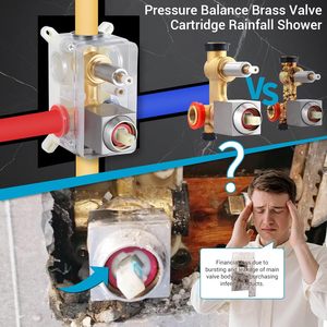 Juego <span class=keywords><strong>de</strong></span> grifería para <span class=keywords><strong>ducha</strong></span> con cabezal <span class=keywords><strong>de</strong></span> <span class=keywords><strong>ducha</strong></span> cuadrado <span class=keywords><strong>de</strong></span> 8 pulgadas tipo lluvia, montaje en pared, monomando, acabado negro mate, incluye función <span class=keywords><strong>de</strong></span> masaje para apartamento - Product Image 5