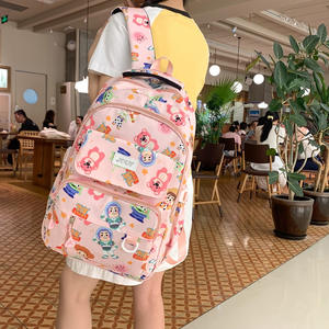 Large Capacity Korean-Style Graffiti Bear Schoolbag Women's Fashionable Oxford College <b>Backpack</b> Zipper for Junior Senior High - Product Image 3