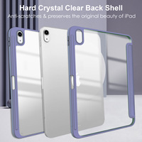 Nouvel étui transparent en acrylique pour iPad 9, iPad 7 avec support pour stylet, étui folio en cuir PU, housse antichoc pour tablette 10,2 pouces