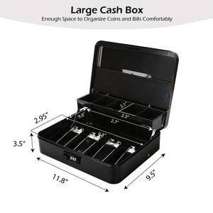Combinatie Lock Draagbare Metalen Geld Cash Box Met Veilige Kabel Spaarpot - Product Image 3
