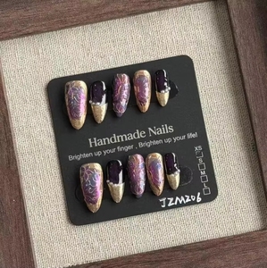 <span class=keywords><strong>Faux</strong></span> ongles à presser faits main, style classique chinois, peints à la main, motif fleur de thé <span class=keywords><strong>blanc</strong></span> <span class=keywords><strong>jasmin</strong></span>, élégants et raffinés - Product Image 3