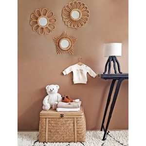 Contemporáneo respetuoso con el medio ambiente hecho a mano decorativo moderno ovalado ratán bambú mimbre tejido Natural montado en la pared colgante decoración del hogar - Product Image 5