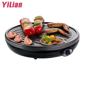 Merah Grill Plate Pancake Mesin Listrik Stainless Steel Komersial Krep Omelet Maker