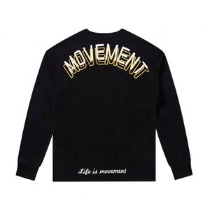 T-shirts à manches longues et épaules tombantes T-shirt à col rond surdimensionné personnalisé - Product Image 2