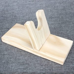 Hot Melt Gun Holder Wooden Base Portable Tool <b>Stand</b> Natural Wood Color - Product Image 2