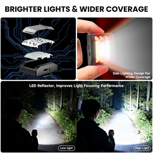 Egh Khả năng hiển thị cao có thể sạc lại 17 đèn LED ngực chạy đèn cho đi xe chạy bộ đi bộ đường dài cắm trại - Product Image 5