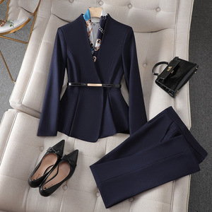 Women's Suit Set Satin Spandex Anti-Wrinkle Formal Commute Workwear YX-8023 - Product Image 4