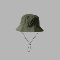 Topi Bucket tahan air luar ruangan, topi saku dapat dilipat cepat kering memancing bepergian mendaki portabel dengan tali angin
