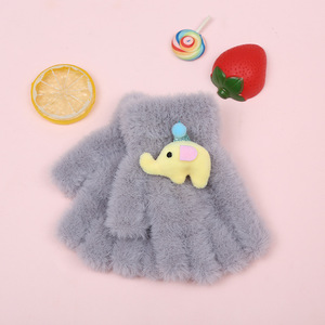 Gants chauds à tricoter pour enfants Gants mignons en peluche épaisse pour bébé - Product Image 2
