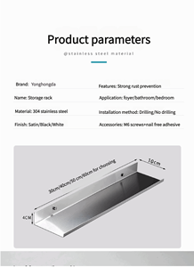 Chất lượng cao <span class=keywords><strong>2</strong></span>-Tier thép không gỉ Wall Mount vòi hoa sen Organizer giá lưu trữ phòng tắm kệ với tường Bracket - Product Image 6