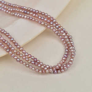 Collier WENCHI 1189 en perles d'eau douce naturelles de 2-3 mm, petites perles, accessoires de bijoux, 36 cm, couleur rose naturel - Product Image 1