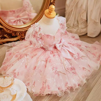 2025 premier anniversaire princesse robe rose fleur fille robe pour enfants filles robe de mariée