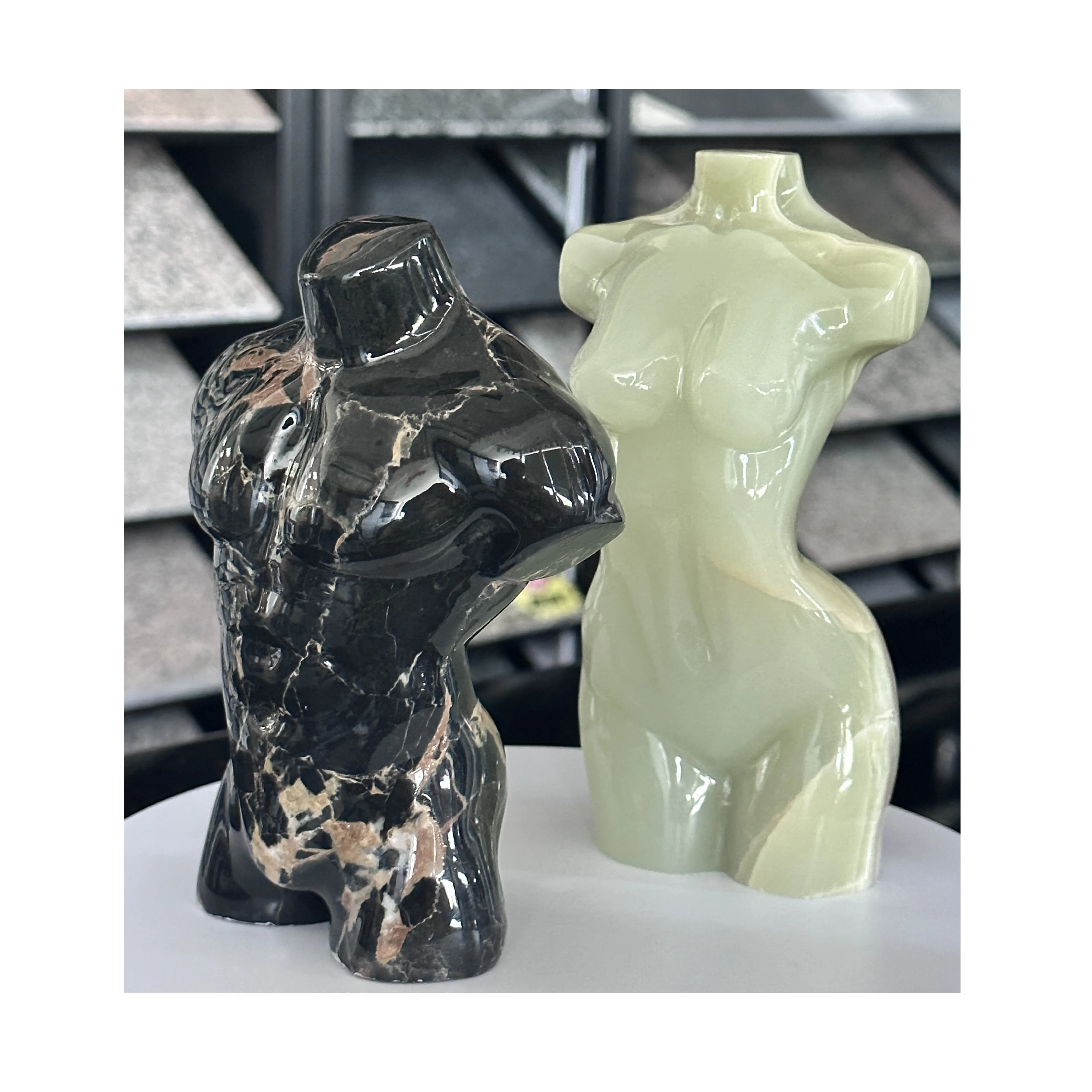 Натуральная мраморная полированная скульптура для гостиной, человеческая резьба, украшение для дома, украшение из камня, коллекция боди-арта