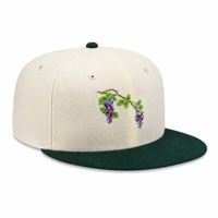 Casquette Snapback personnalisée à image vintage, visière plate, en velours côtelé vert profond et crème Wisteria, 6 panneaux, réglable, vente en gros, OEM, ODM, logo personnalisé