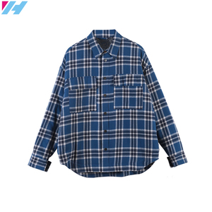 Estilo caliente en <span class=keywords><strong>la</strong></span> calle Forro de algodón cálido plaid casual Camisa de <span class=keywords><strong>manga</strong></span> larga para los hombres - Product Image 1