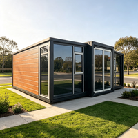 Maison Modulaire Conteneurisée de Luxe à Double Aile Extensible, Structure en Acier, 2 Chambres, Type Duplex, Idéale pour Airbnb