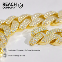 Nouveau Collier Unisexe Tendance Hip Hop Style Européen et Américain Ancien et Mignon en Laiton Incrusté de Zircon avec Chaîne à Maillons