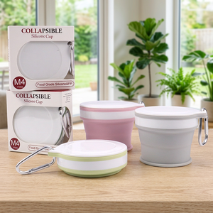 Taza de Viaje Plegable de Silicona Libre de BPA, Taza de Camping Plegable Personalizada de Fábrica, Taza Portátil a Prueba de Fugas - Product Image 1