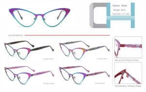Gafas de Lectura Anti-Luz Azul Coloridas para Mujer, Montura Metálica Óptica, Diseño Azul con Diamantes, Disponibles en Más Colores - Product Image 3