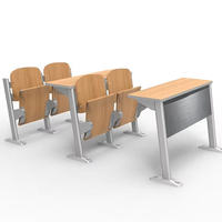 Sièges de salle de classe et d'hôpital modernes fixes PM-101 durables avec panneaux en contreplaqué ignifugé et tablette d'écriture rabattable
