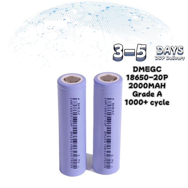 Cylindrical Battery Cell 3.7v 18650 Rechargeable Battery 2000mAh ICR18650 Lithium Ion Batteries With protection Circuit