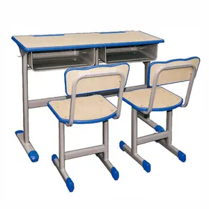 New Design student furniture school sets Double Student Desk and Chair school table