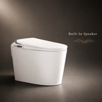 Toilettes intelligentes automatiques pour salle de bain avec bidet intégré, monobloc allongé, chasse d'eau par capteur, télécommande, siège chauffant, céramique