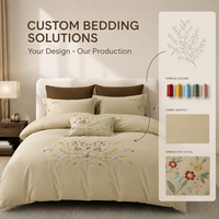 Ensemble de literie brodé sur mesure OEM ODM, housse de couette de luxe, drap, taie d'oreiller, design de logo personnalisé, ensemble de literie pour hôtel et maison