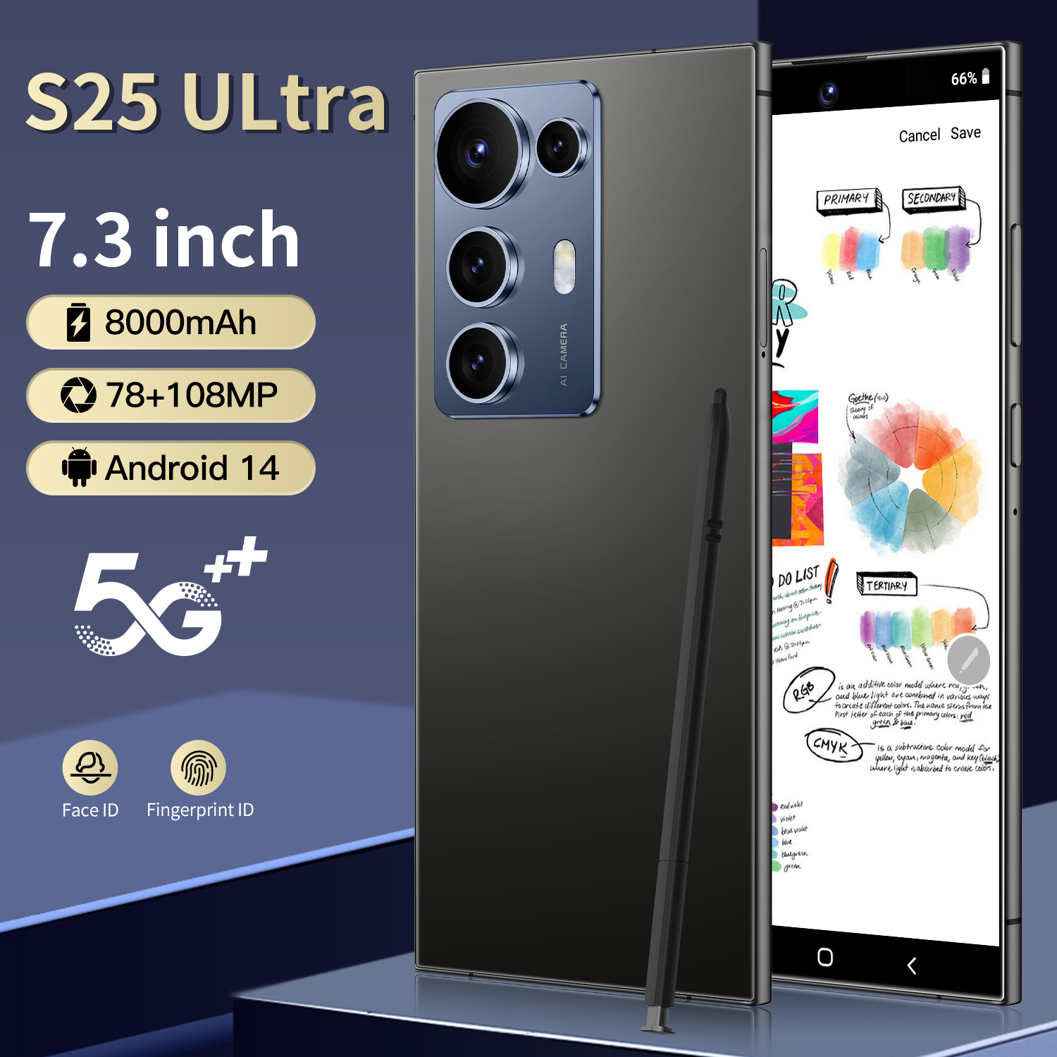 C25 Ultra Pro Smartphone HD Display Unlocked Mobile Phone 7.3 Inch