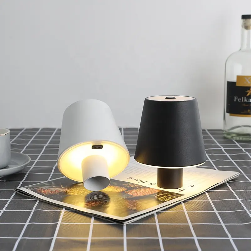 Lámpara de mesa recargable minimalista nórdica, Control táctil, botella de vino inalámbrica, lámpara de mesa de restaurante para decoración de cabecera del hogar