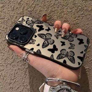 Funda Aurora de Lujo con Diseño de Mariposa para iPhone 17 16 15 14 13 12 11 Pro Max, Negro, Morado, Mate, Láser, Metálico - Product Image 4