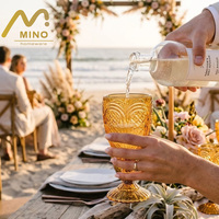 Verres à vin rétro ambrés de 300 ml pour événements de mariage - Vaisselle écologique compatible lave-vaisselle