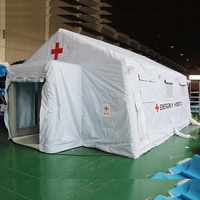 Tente d'hôpital de campagne gonflable à déploiement rapide avec matériau PVC imperméable et certification CE pour une utilisation médicale d'urgence