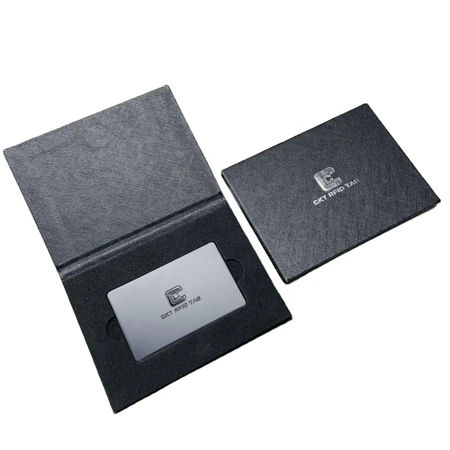 Premium VIP card metal NFC business digital card debossed etched logo