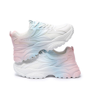 أحذية رياضية من Xrh برباط من المنصة أحذية نسائية لزيادة الطول مصبوبة بحقن أحذية نسائية مسطحة بمسام تهوية - Product Image 1