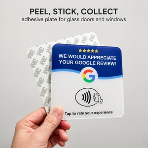 Support de table en acrylique pour carte de commentaires <span class=keywords><strong>Google</strong></span> NFC, panneau QR Code pour restaurant, café, bar, collecte de commentaires clients, personnalisé - Product Image 3