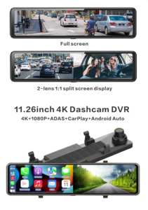 Nhà Máy Bán buôn 11.26 "gương Dash Cam Carplay 11.26" gương chiếu hậu <span class=keywords><strong>Android</strong></span> tự động ống kính kép Gương Chiếu Hậu DVR Ghi - Product Image 6