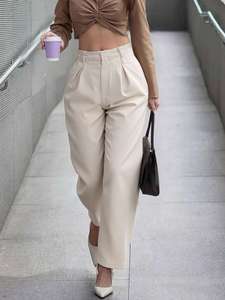 IStapromo Gifts European American Women's Commuting Style High Waisted <b>Pants</b> <b>Boot</b> Shaped Polyester Fiber - Product Image 6