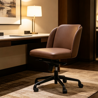 Chaise pivotante réglable en cuir PU, robuste et empilable, pour hôtel, chambre, bureau, projet commercial