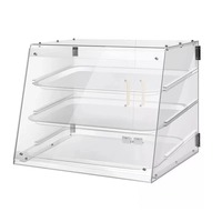 Vitrine rectangulaire en acrylique transparent pour pain et pâtisseries, anti-poussière, avec plateaux amovibles à plusieurs niveaux