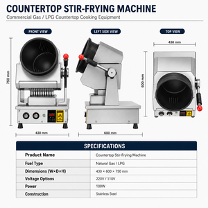 Máquina Comercial para Saltear con Gas, Robot de Cocina Automático, Wok de Acero Inoxidable a Gas LPG para Cocina Profesional de Restaurante - Product Image 3