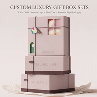 Boîte-cadeau rigide de luxe rose haut de gamme avec ruban, deux pièces, pour bijoux, mariage, personnalisable, OEM, recyclée