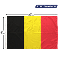 Drapeau belge 3x5 pieds en polyester, impression recto, œillets en laiton, double couture, vente en gros, 3x5 90x150cm, drapeau du Royaume de Belgique