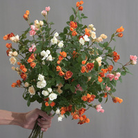Bouquet de fleurs artificielles mixtes en soie, réaliste et parfumé, petite composition florale pour Pâques, Noël, mariage, salon, table