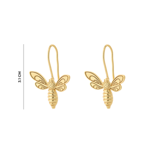 Elegant <b>Bee</b> Drop Earrings Gold Tone Honeybee Design Lightweight Nature Inspired Fashion Jewelry for Women - Product Image 5