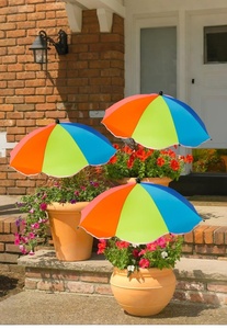 Parasol de jardin manuel classique avancé, imperméable, en polyester, avec structure en acier, pour publicité, à piquer dans le sol - Product Image 4
